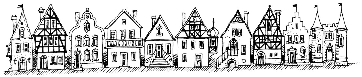 Firmenlogo in Form einer stilisierten Häuserzeile